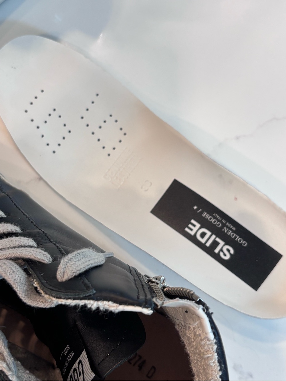 Golden Goose Classic High Top Slide Sneakers Black Studs 38 - Picture 10 of 10